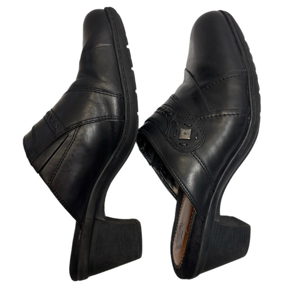 Earth Origins Layla black leather heeled clogs - Picture 6 of 6